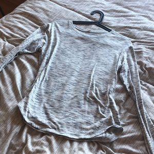Lululemon Grey/White Long Sleeved Top
